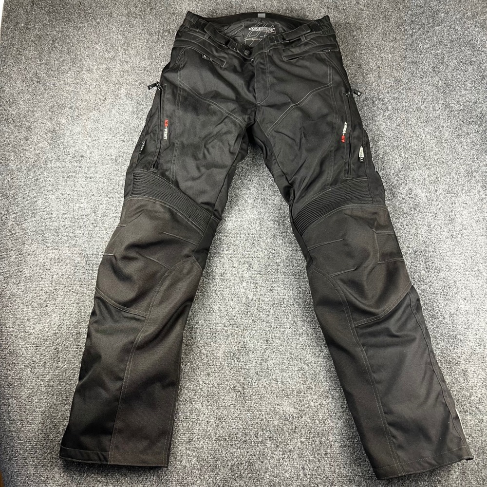 AGV Sport Black Textile Motorcycle Riding Pants Waterproof CE Armor Mens 32x32